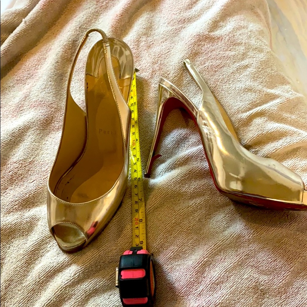 christian louboutin metallic slingback heel size 9